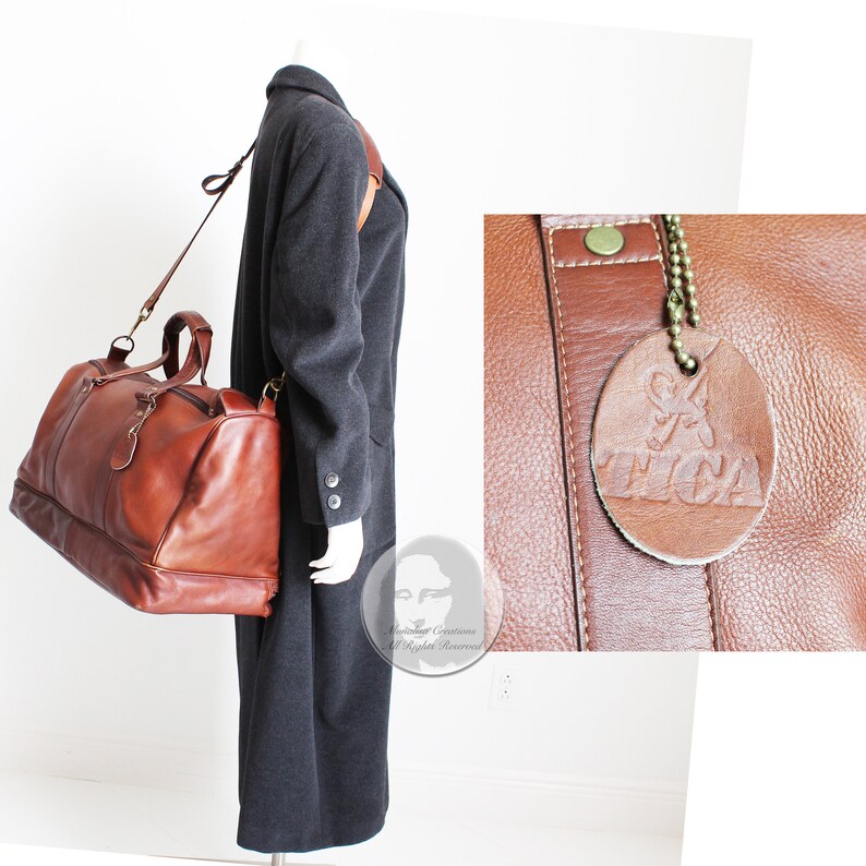 TICA Sport Leather Duffle Bag With Crossbody Strap Large Golf Sports