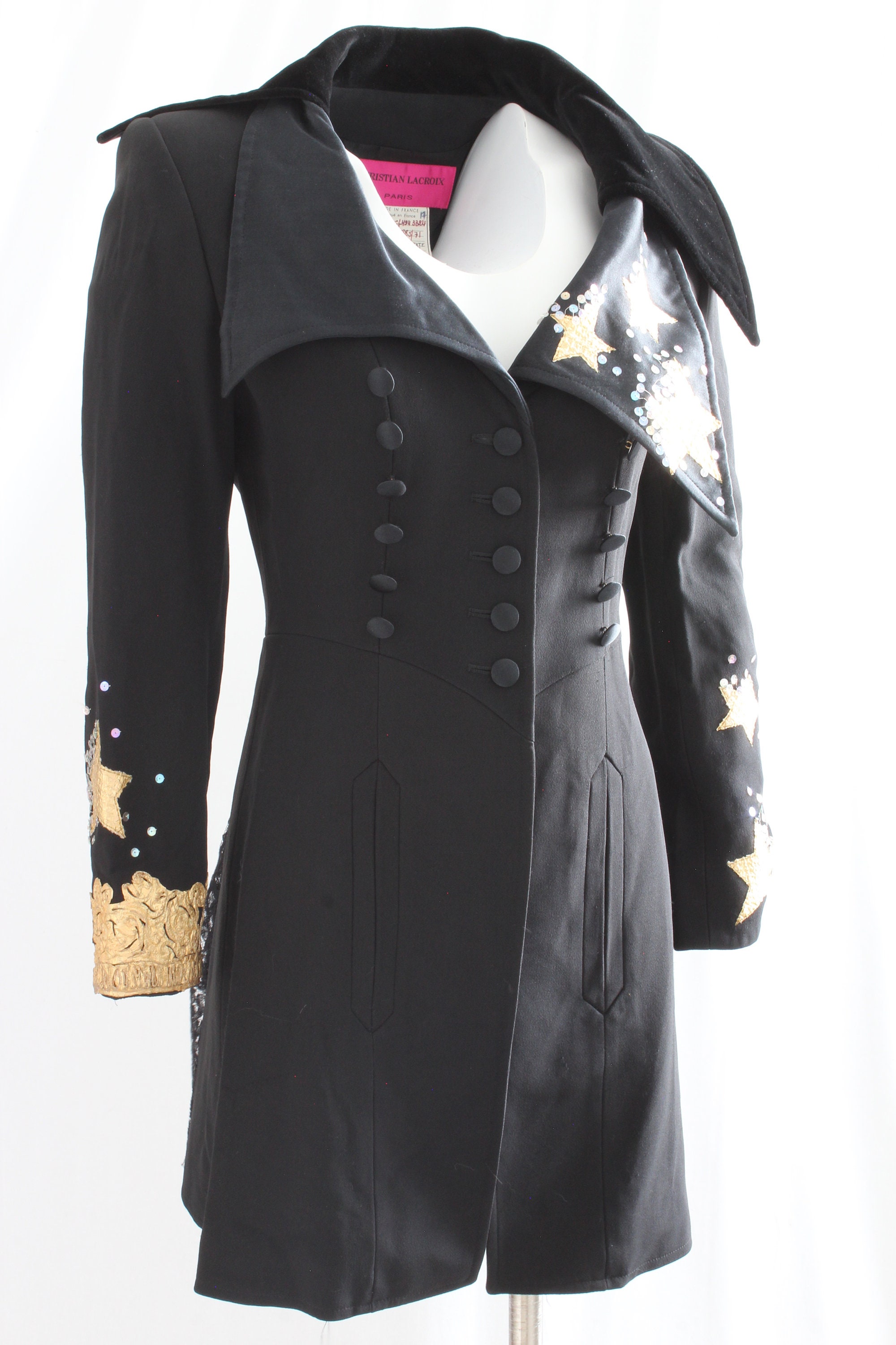 Rare Christian Lacroix Stars & Sequins Black Structured