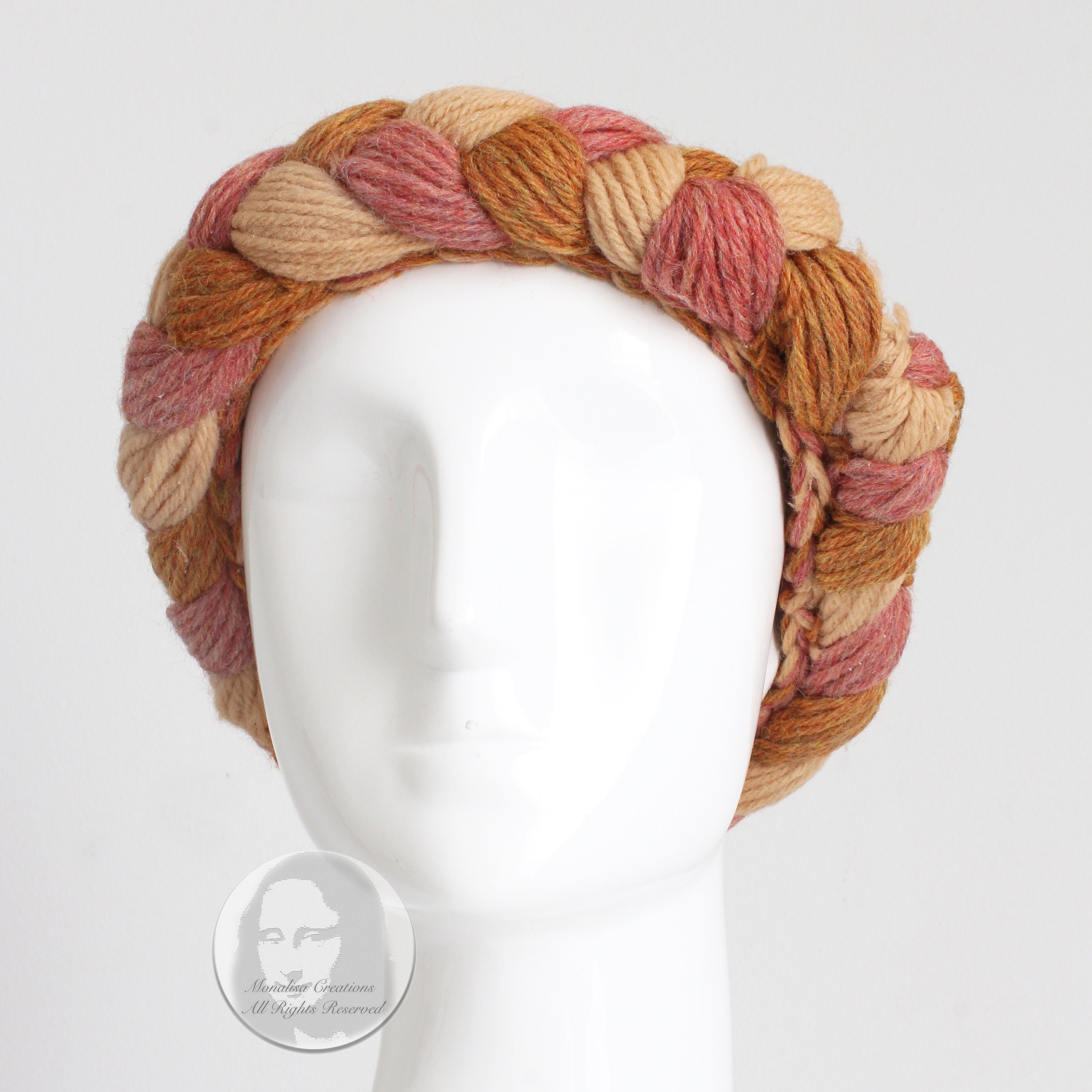 Yves Saint Laurent Knit Hat Multicolor Thick Braid Wool Cap  display picture 2