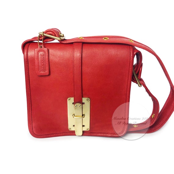 Vintage Bonnie Cashin Coach Bag Red Leather With Hasp Lock HTF Etsy