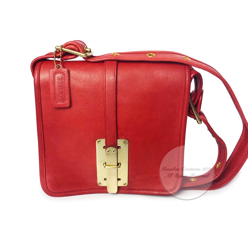 Vintage Bonnie Cashin Coach Bag Red Leather With Hasp Lock HTF | Etsy