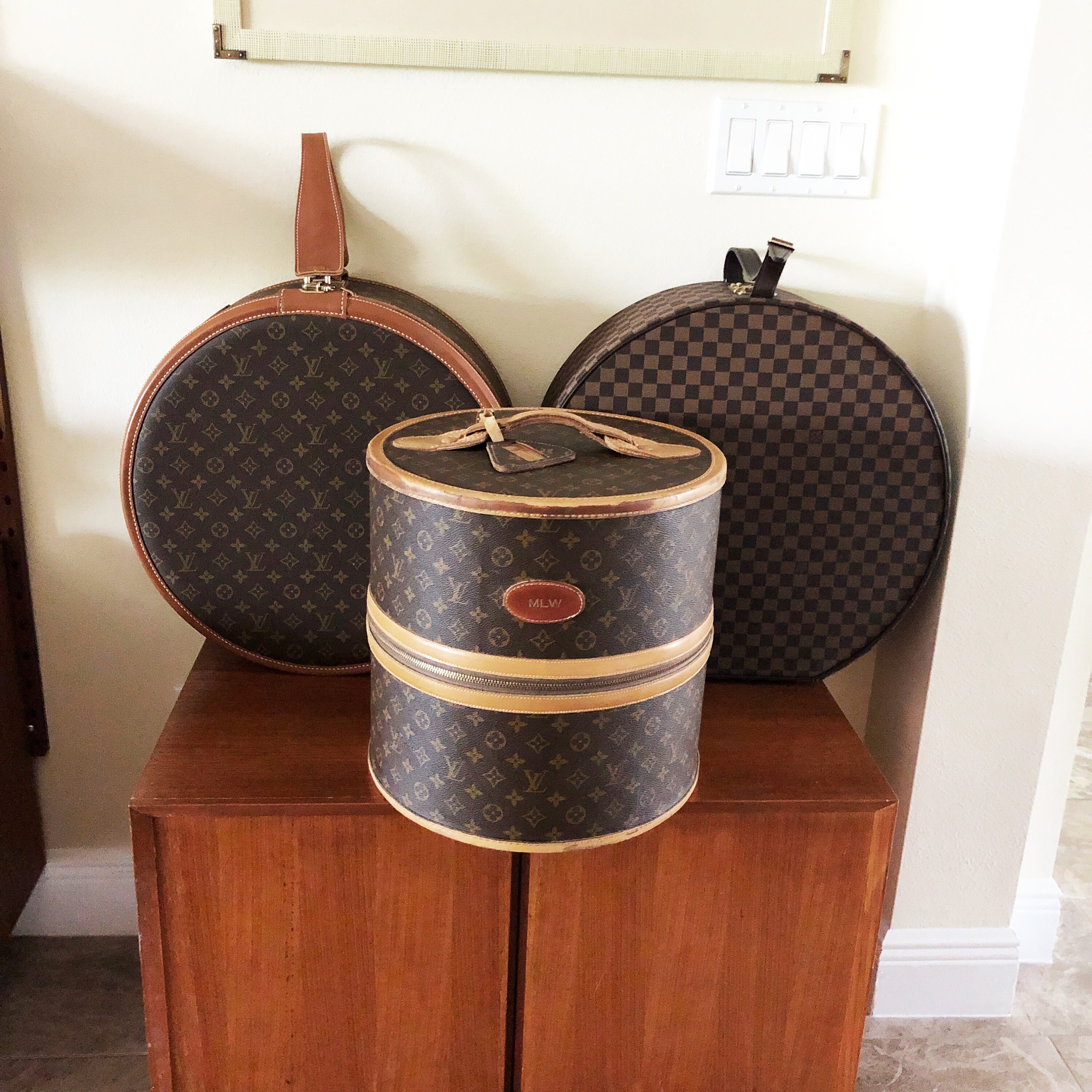 Louis Vuitton Boite Chapeaux 50 Vintage Travel Luggage Hat Box With 2 Keys