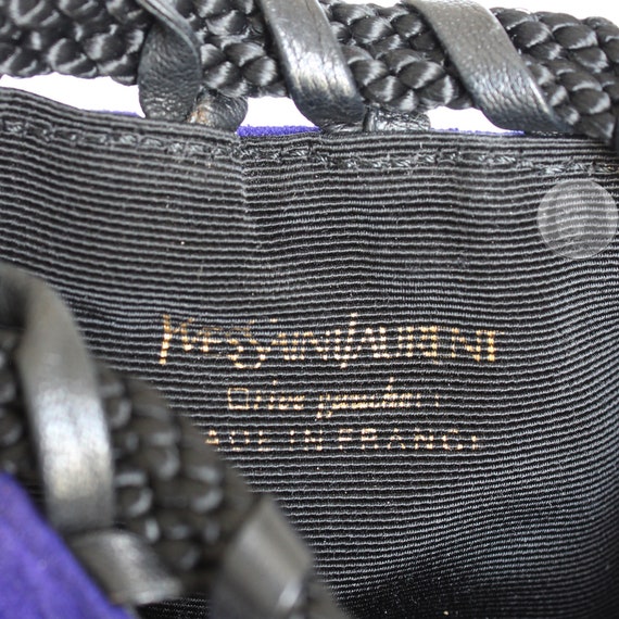 Yves Saint Laurent Evening Bag Tassels Purple Black Suede 