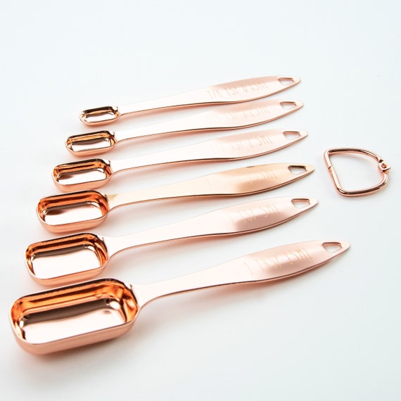 Heavy Duty Stainless Steel Metal Measuring Spoons for Dry or Liquid, Fits in ALL Spice Jars, Set of 6 spoon set.