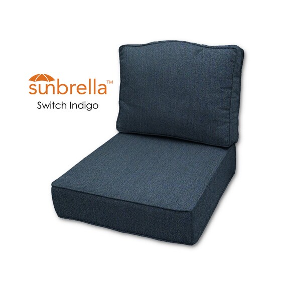 Sunbrella Switch Indigo Outdoor Cushions for Patio Chairs. Custom Patio Furniture Cushions. Sunbrella Cushions. Replacement Cushions. Etsy
