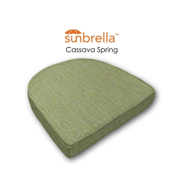 Sunbrella Cassava Spring Contoured Rounded Back Seat Cushion for Wicker Patio Chairs · Outdoor Seat Pads · Wicker Chair Seat Cushions