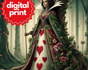 Queen of Hearts Forest Queen digital print