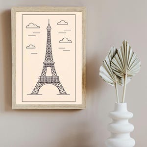 Eiffel Tower Print, Paris Wall Art, Minimalist Travel Poster, French Architecture Decor, Eiffel Tower Photo, Paris Printable Art