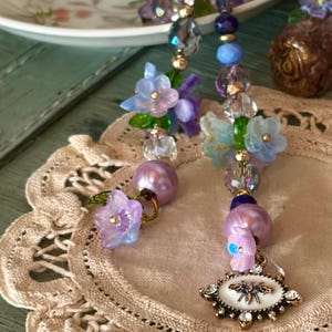 Vernal Awakening Blythe Doll Pull Strings – Beaded Floral Charm Accessory (OOAK)