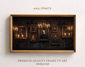 Haunted House Frame TV Art Gothic Monster Portraits | Haunted Mansion Oil Painting Halloween Farmhouse Decor | Spooky TV Background | TV542