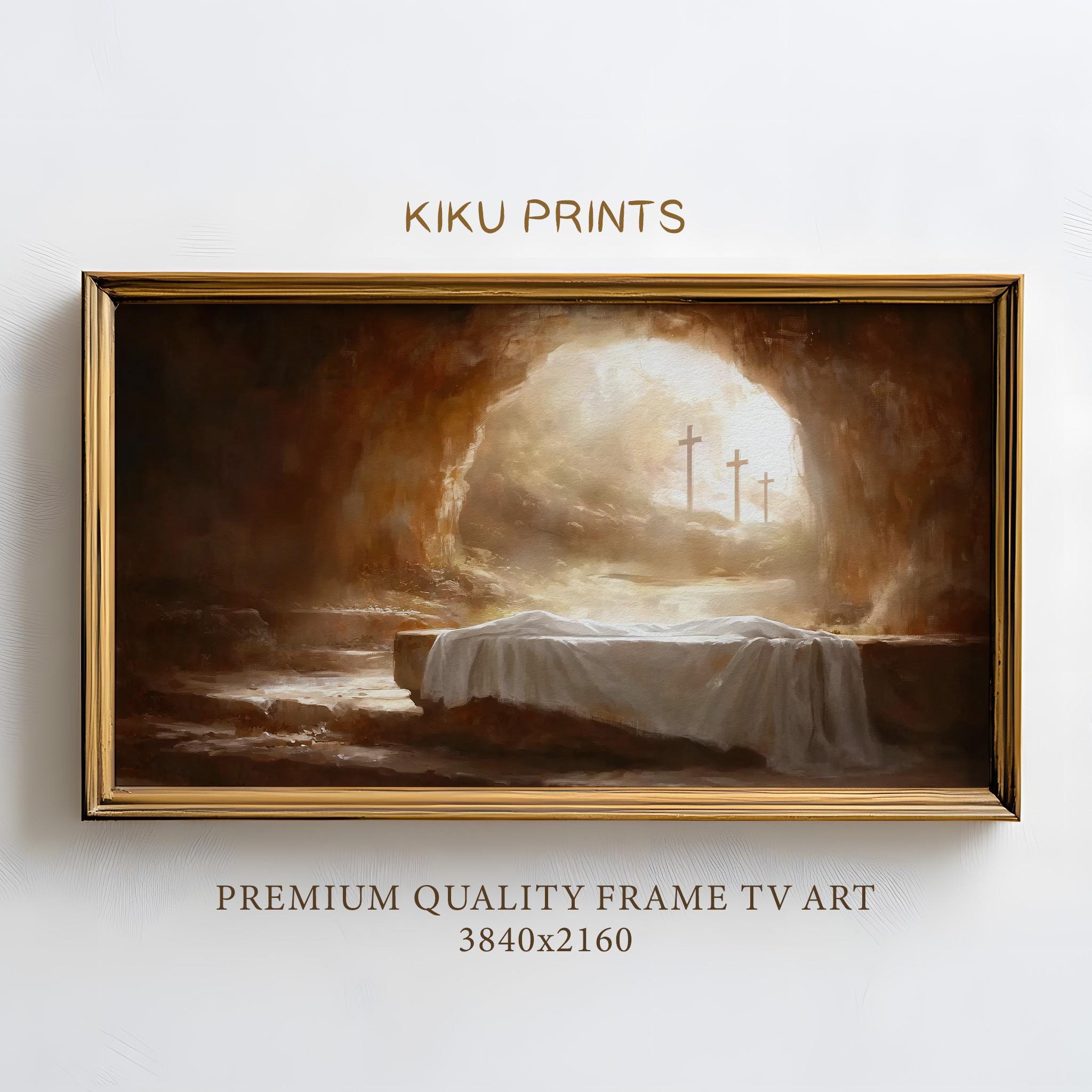 Jesus Frame TV Art Empty Tomb, Resurrection Frame TV Art Jesus Empty ...