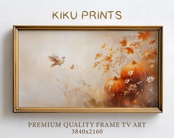 Thanksgiving Frame TV Art Vintage Autumn Decor, Fall Botanical Frame TV Art, Cozy Vintage Rustic style, Fall Frame TV Art | TV096