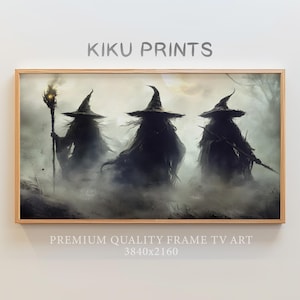Frame TV Halloween Art Vintage Oil Painting Witches in Dark Forest with Spooky Moon | Farmhouse Decor Collection | Digital Download TV013