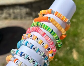 Vibrant Polymer Clay Beaded Bracelets- Dhikr & Love