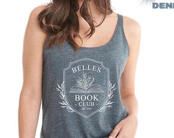 Belle's Book Club Tank Top, Princess Belle's Book Shop Tank Top, Librarian Tank Top, Bookworm Tank Top, Librarian Gifts, Reading Book Lover