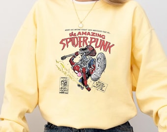 The Amazing Spider-Punk Sweatshirt, Spider Punk Sweatshirt, Punk Hero Sweatshirt, Spiderman Punk Sweatshirt