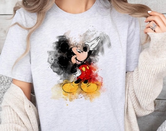 Mickey Watercolor Shirt, Mickey Mouse Shirt, Vintage Mickey Shirt, Disney Vacation Shirt, Disneyland Mickey Shirt, Magic Kingdom Shirt