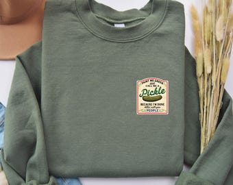 Pickle Sweatshirt, Retro Canned Pickles Sweater, Pickle Jar Crewneck, Pickle Lover Shirt, Pickle Graphic Sweatshirt, Viral Pickle Sweatshirt