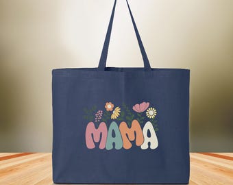 Floral Mama Tote Bag, Mama Tote, Varsity Mama Bag, Mothers Day