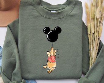 Winnie the Pooh Sweatshirt, Winnie the Pooh Balloon Sweater, Eeyore - Tiger - Piglet Sweatshirt, Cute Pooh Bear Sweatshirt, Pooh Sweatshirt