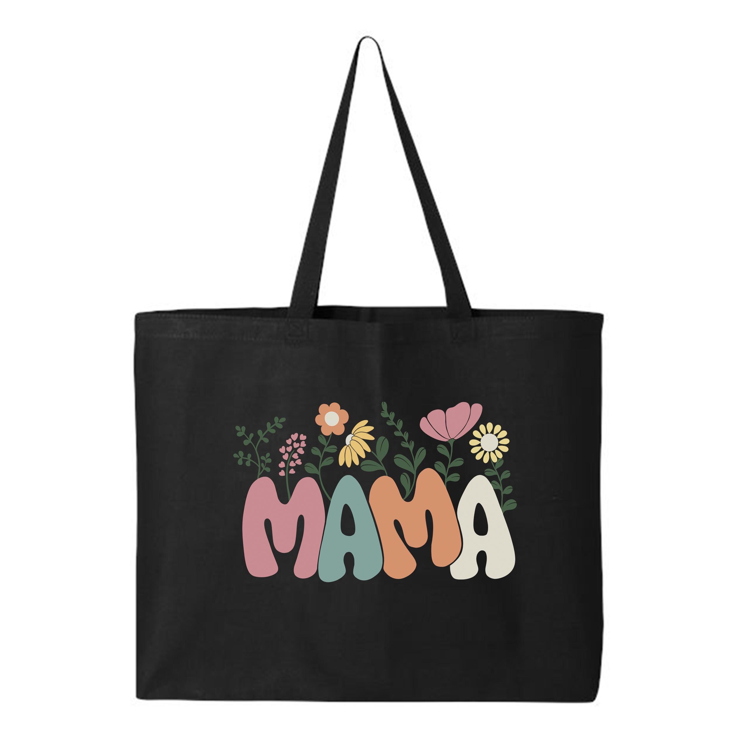 Floral Mama Tote Bag, Mama Tote, Varsity Mama Bag, Mothers Day