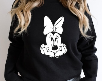 Retro Minnie Mouse Sweatshirt, Vintage Minnie Sweater, Disney Vacation Crewneck, Disneyland Minnie Sweatshirt, Magic Kingdom Sweatshirt