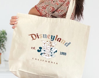 Retro Disneyland California Tote Bag, Disneyland Est. 1955 Bag, Disneyland California Tote, Mickey And Friends Bag, Disney Vacation Bag
