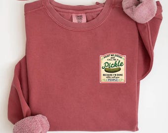 Pickle Sweatshirt, Retro Canned Pickles Sweater, Pickle Jar Crewneck, Pickle Lover Shirt, Pickle Graphic Sweatshirt, Viral Pickle Sweatshirt