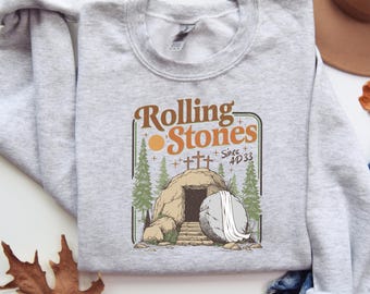 Rolling Stones Sweatshirt, Jesus Christian Sweatshirt, Christian Easter Sweatshirt, Easter Jesus Sweatshirt, Bible Verse