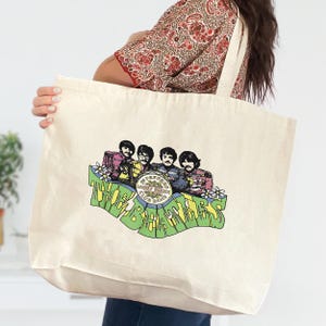 The Beatles Tote Bag, The Beatles 70s Bag, Beatles Gifts, Rock And Roll Tote, Retro Bag, The Beatles Fun Cap, King of Rock in Roll Bag