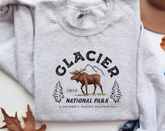Glacier National Park Sweatshirt, Glacier Park Sweatshirt, National Park Sweatshirt, Glacier Sweatshirt, Camping Sweatshirt