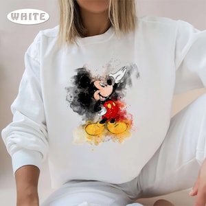 Mickey Watercolor Sweatshirt, Mickey Mouse Sweater, Disney Vacation Crewneck, Disneyland Mickey Sweatshirt, Magic Kingdom Sweatshirt