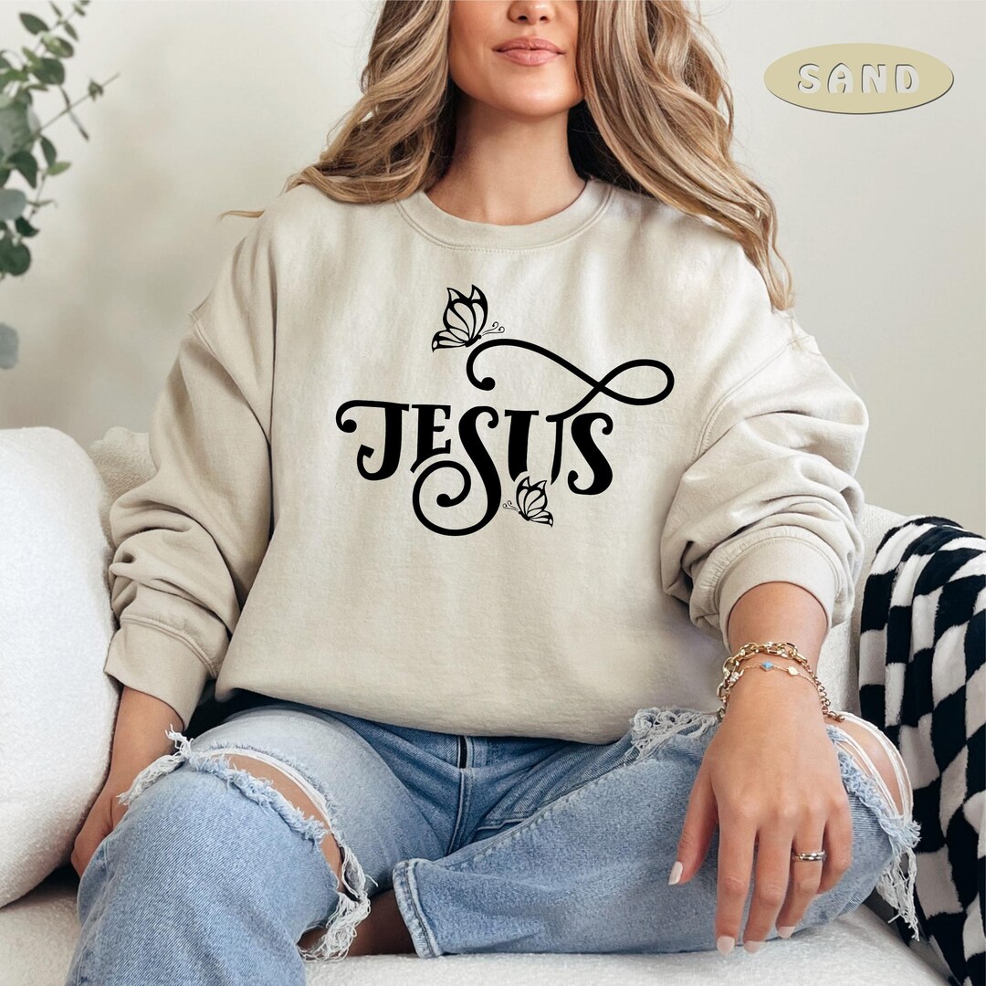 Jesus Sweater Christian Faith Apparel, Jesus Print Inspirational ...