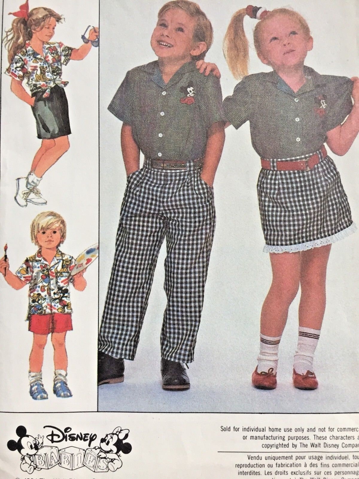 Sewing Pattern Mickey Simplicity Sewing Pattern 8464 Disney Mickey Mouse Shirt Pants Skirt ...