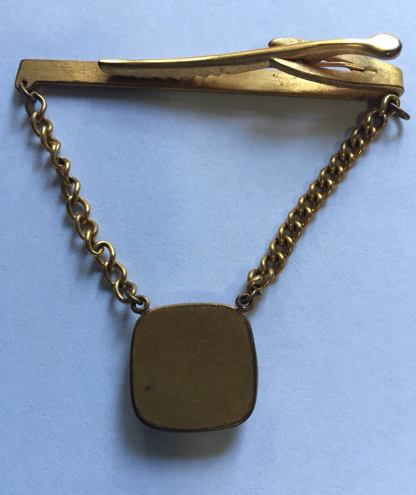 Vintage Hickock Wolf Tie Bar Clasp With Chain Made USA Stamped Black ...