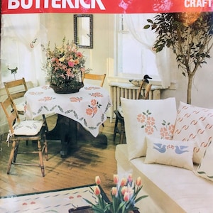 Butterick Sewing Pattern  6588 Home Stencils Flower Dove Heart Border Decor Gift