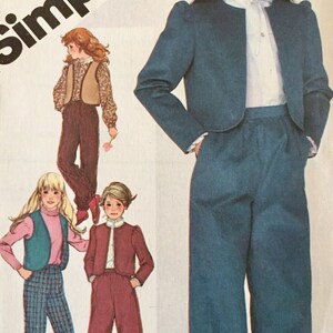 Simplicity Sewing Pattern 5626 Knickers Jacket Vest Pants Girls Size 8 Uncut
