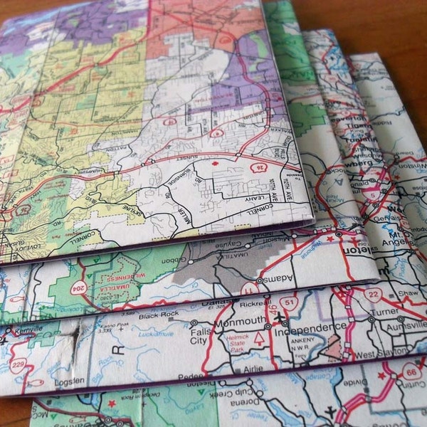 Recycled Map Stationery - 1991 Oregon