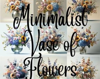 Minimalist Flower Vase 10 different jpeg images.