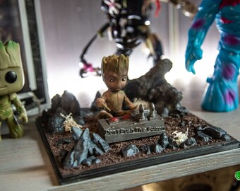 Baby groot bombe - diorama Marvel gardien de la galaxie