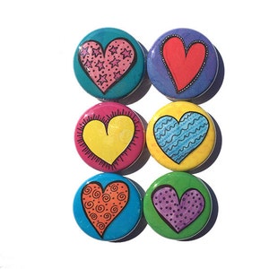 Square Heart Magnets, Fridge Magnets, Heart Magnets, Green Magnets 