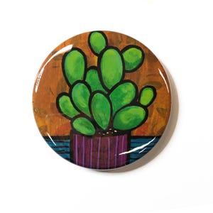 Cactus Magnet, Pin Back Button, or Pocket Mirror - Succulent Lover Gift, Cactus Plant