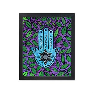 Star of David Hamsa Wall Art Print - Jewish Gift for Housewarming, Holiday, Hostess