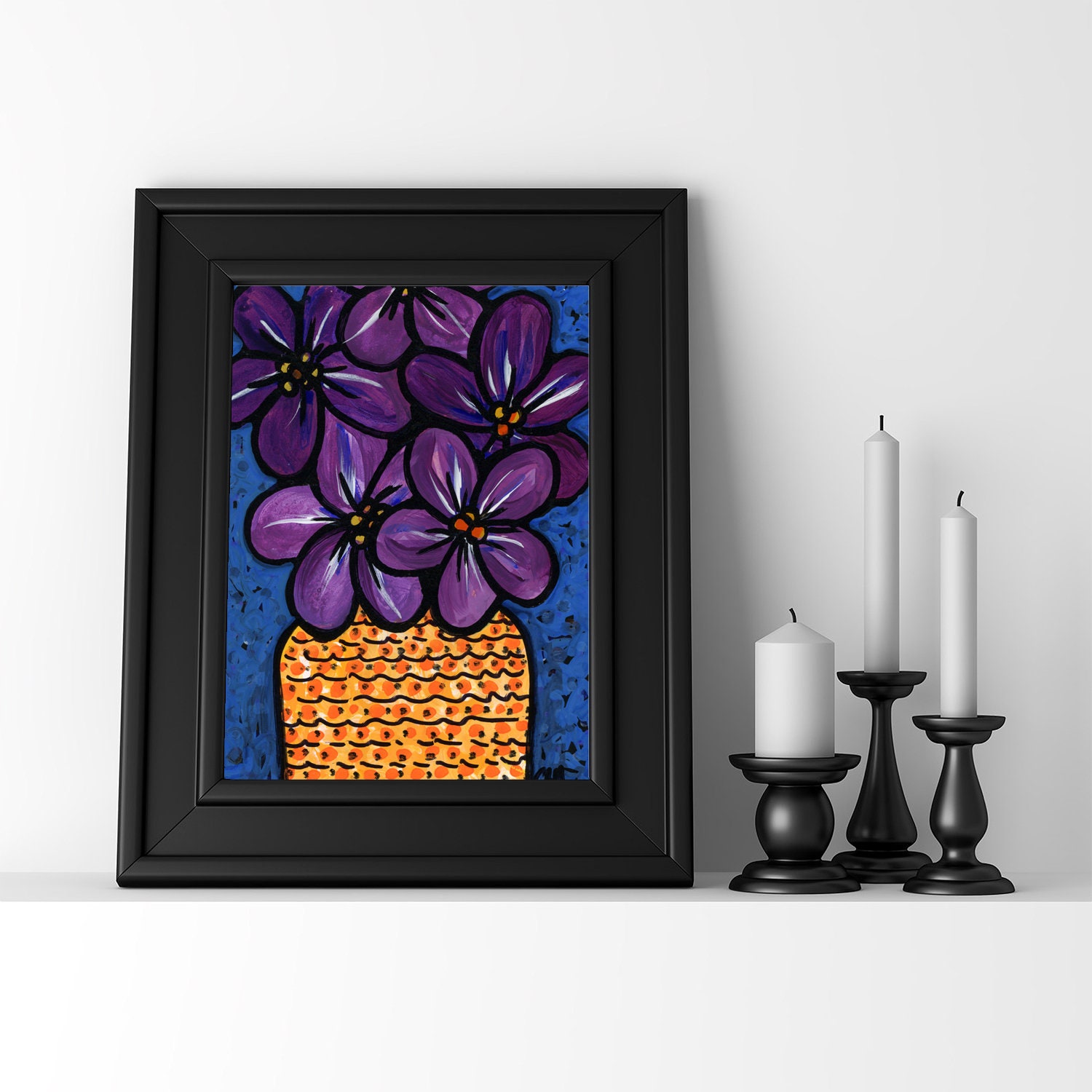 Purple Flower Painting - Claudine Intner