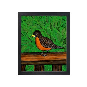 Robin Bird Art Print - Colorful State Bird Print - Bird Lover Gift - Animal Art