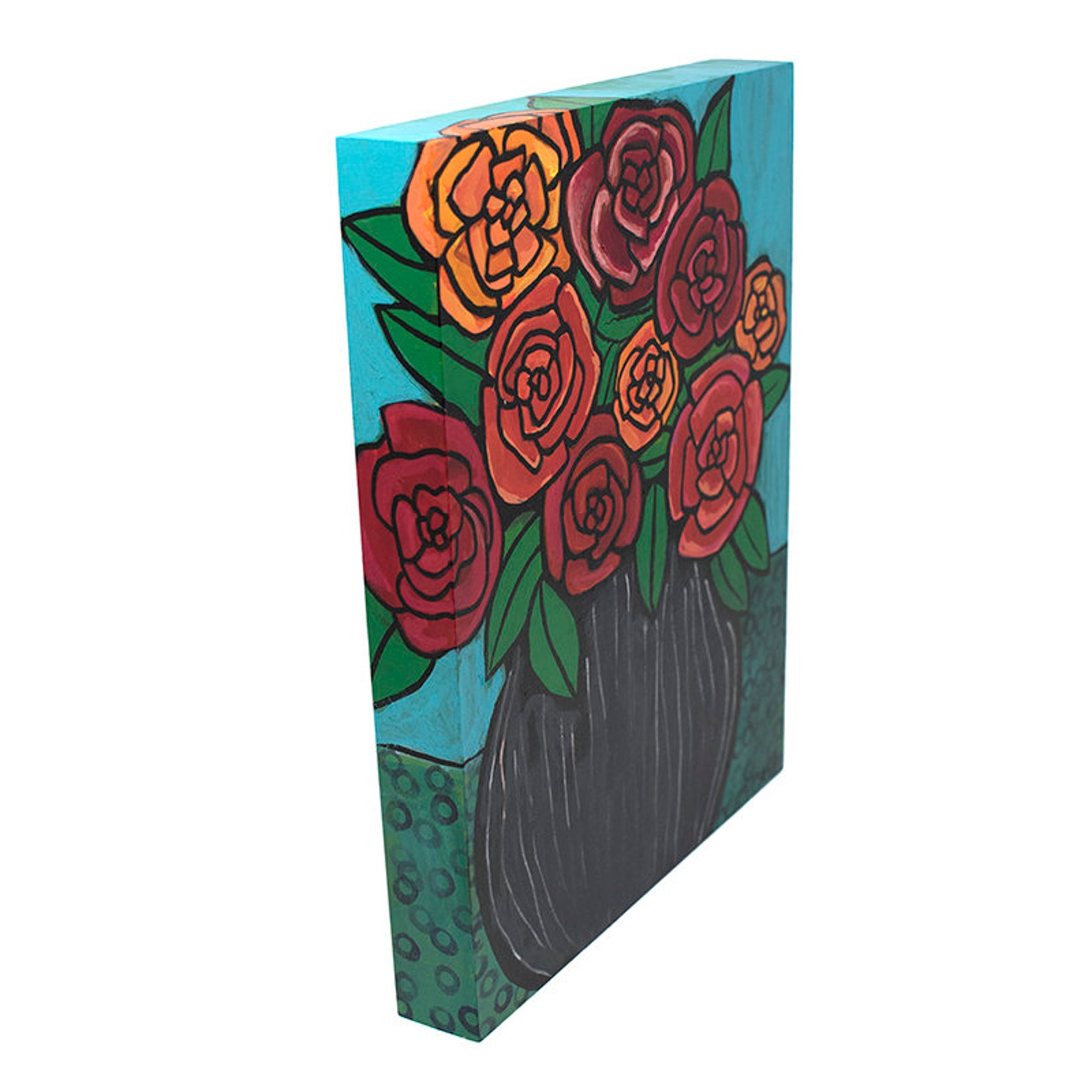 Red Rose Still Life Painting Bunch of Roses in a Vase - Etsy