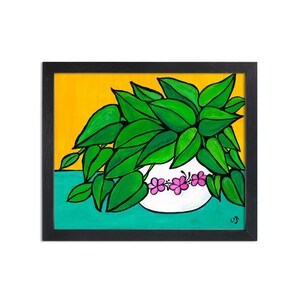 Happy Plant Print - Green Pothos Art Still Life Giclée - Green Leaves