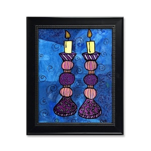Jewish Art Print - Shabbat Art - Shabbos Candles Print - Housewarming Gift