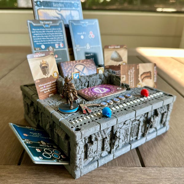 Gloomhaven Player Character Dashboard & Storage Vault: 3D Printed Board Game Upgrade