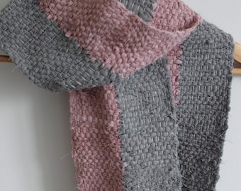 Hand Woven Scarf - Pink/Grey Infinity